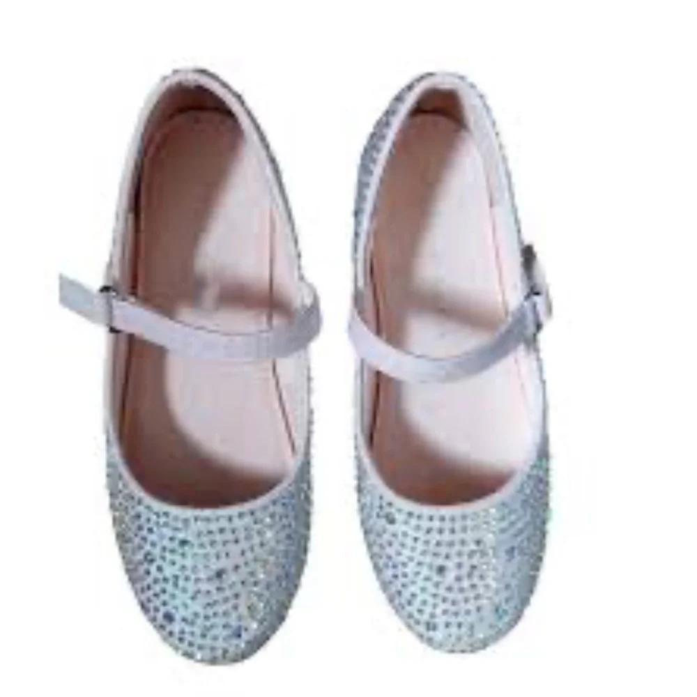 Art Class Sparkling Mary Jane Silver Kids Dress Shoes size 3